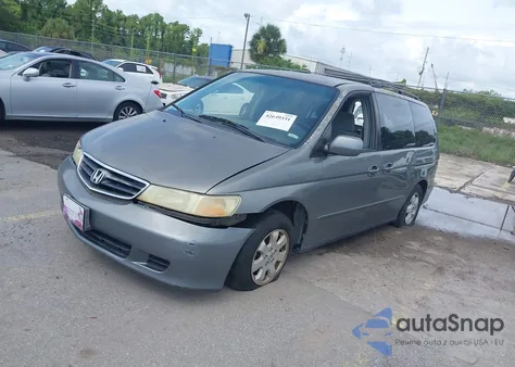 2002 Honda Odyssey Ex из США, поврежденный, VIN 5FNRL186O2BO26714